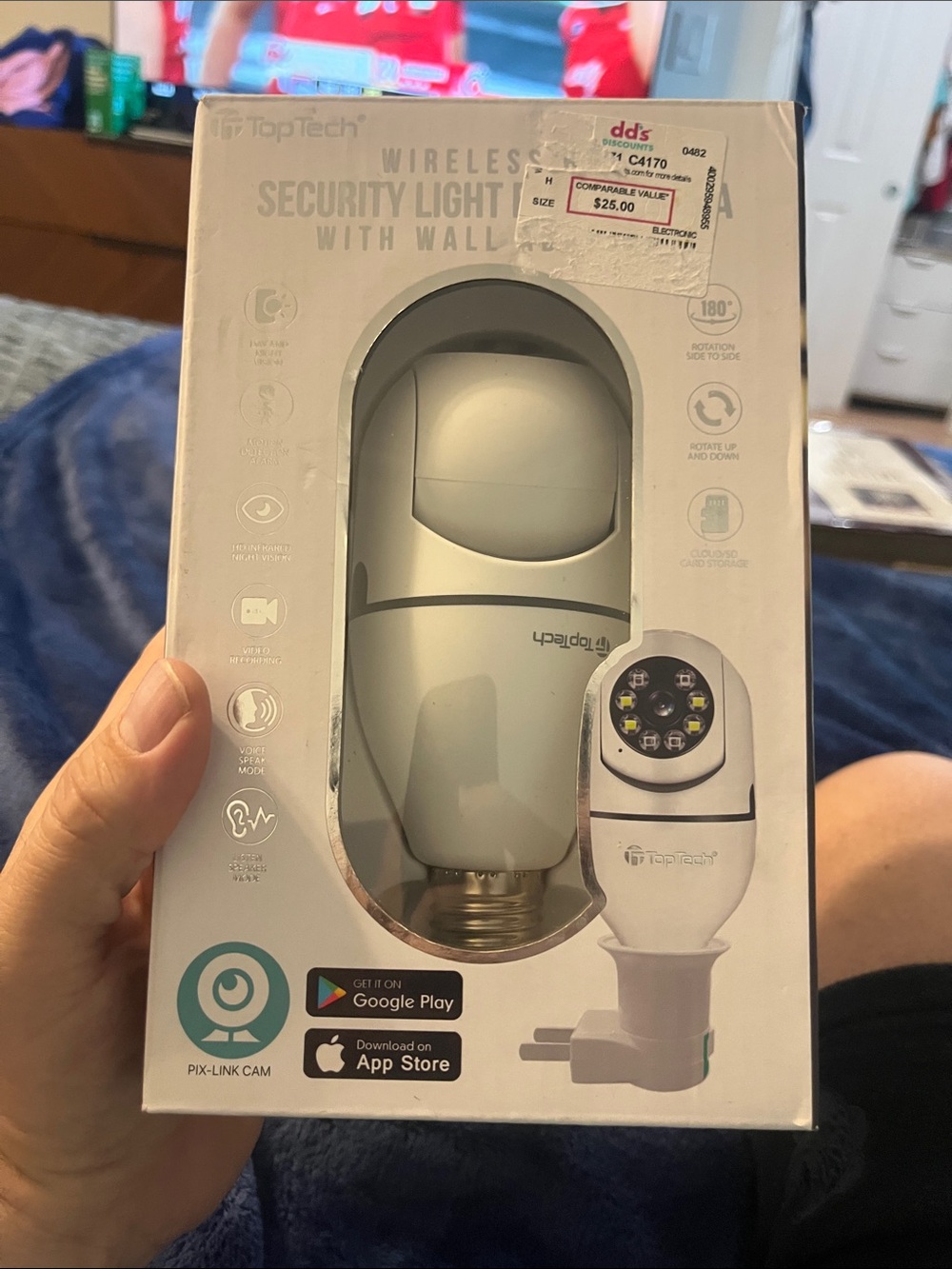 White Wireless Security Light with Wall Camera